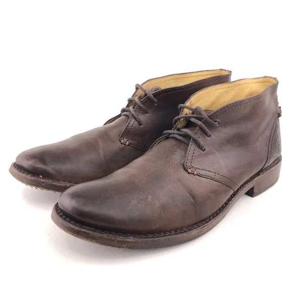 Frye Oliver Chukka Brown Leather Ankle Boots 10.5 D display picture 2